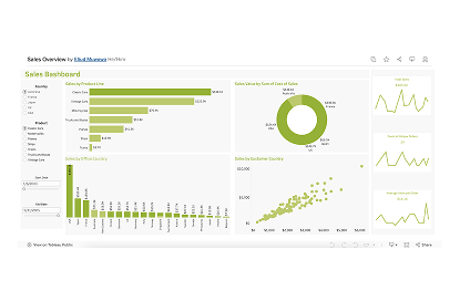Sales dashboard of vehicles
